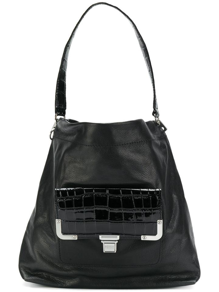 Sonia By Sonia Rykiel Clasp Pocket Hobo Bag - Black