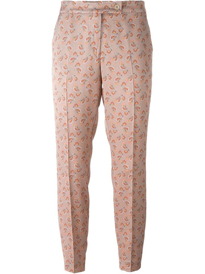 Etro Paisley Print Trousers, Women's, Size: 42, Nude/neutrals, Viscose