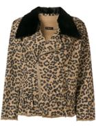 Simonetta Ravizza Leopard Print Denim Jacket - Brown
