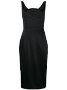 Dolce & Gabbana Dutchess Satin Midi Dress - Black