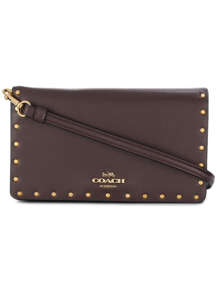 Coach Foldover Crossbody Clutch - Pink & Purple