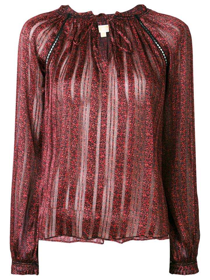 Michael Michael Kors Striped Neck-tie Blouse - Red
