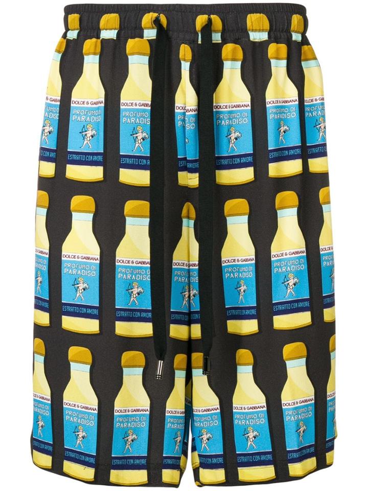 Dolce & Gabbana Bottle Print Shorts - Black