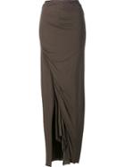 Rick Owens Lilies Woven Draped Maxi Skirt - Grey