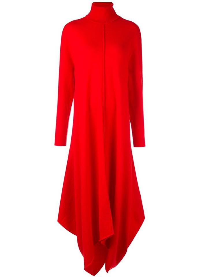 Stella Mccartney Flared Oversize Dress, Women's, Size: 42, Red, Wool/virgin Wool
