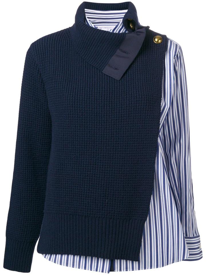 Sacai Hybrid Sweater Shirt - Blue