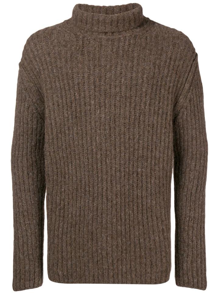 Isabel Benenato Roll-neck Sweater - Brown