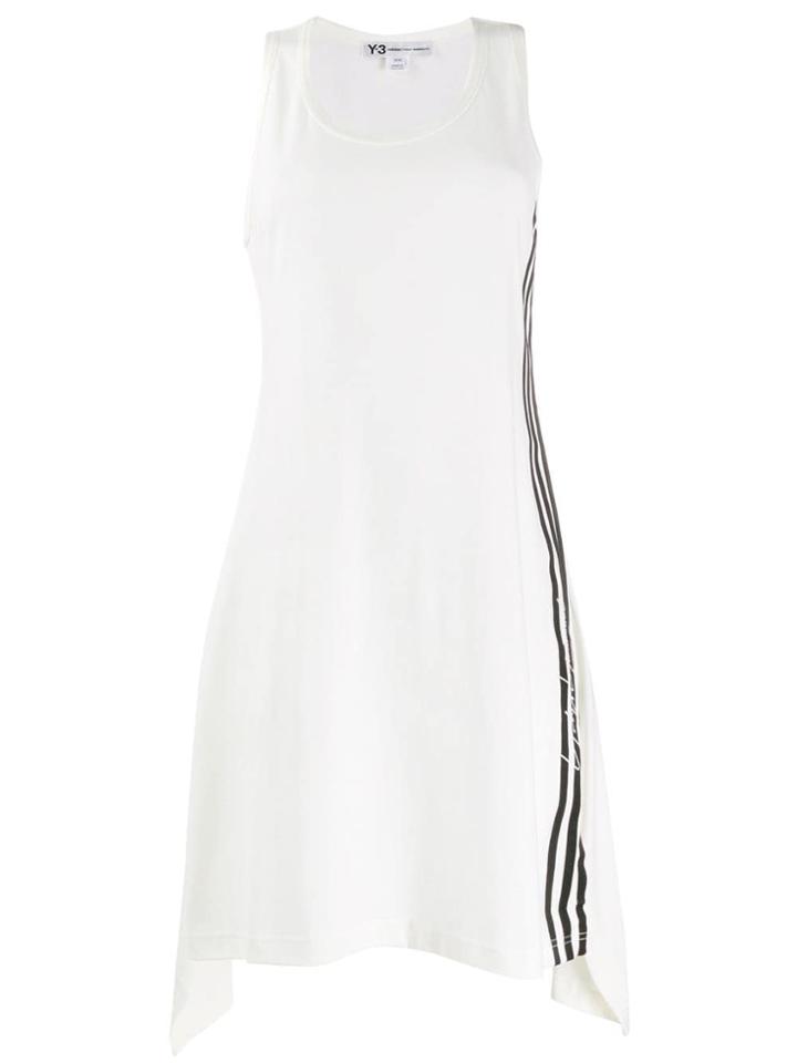 Y-3 Side Stripe Midi Dress - White