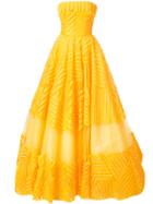 Carolina Herrera Embroidered Organza Gown - Yellow & Orange