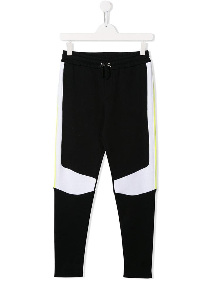 Balmain Kids Contrast Panel Track Pants - Black