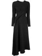 Edeline Lee - Twist Front Dress - Women - Polyester/spandex/elastane - 8, Black, Polyester/spandex/elastane