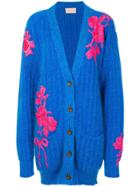 Christopher Kane Flower Embroidery Cardigan - Blue