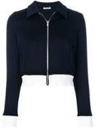 Miu Miu Cropped Zip Cardigan - Blue