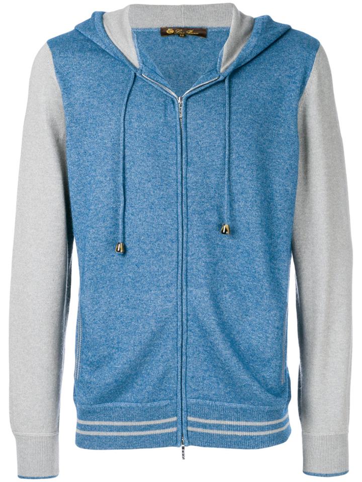 Loro Piana Bomber Style Hoodie - Blue