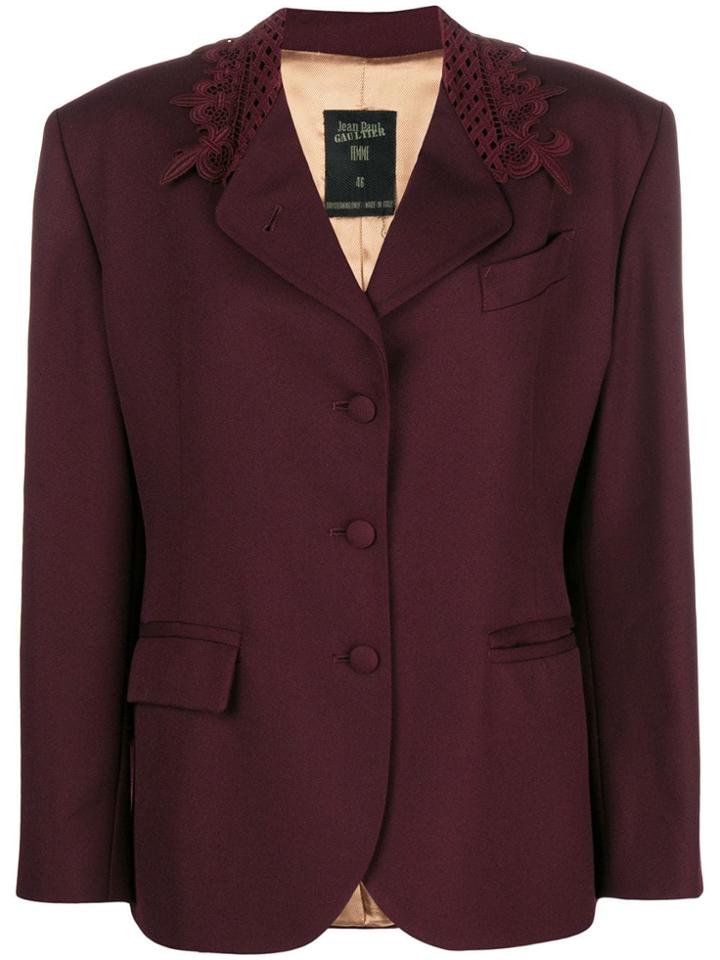 Jean Paul Gaultier Vintage 1990's Macramé Panel Blazer - Red