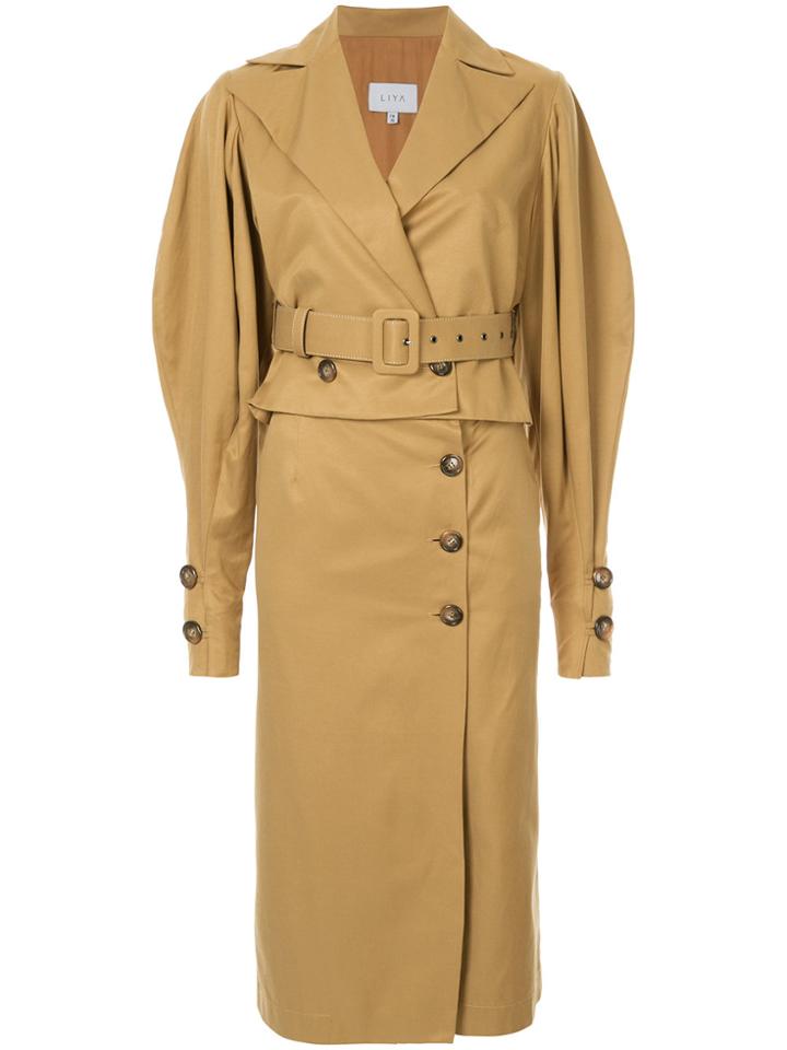 Liya Fitted Style Dress - Brown