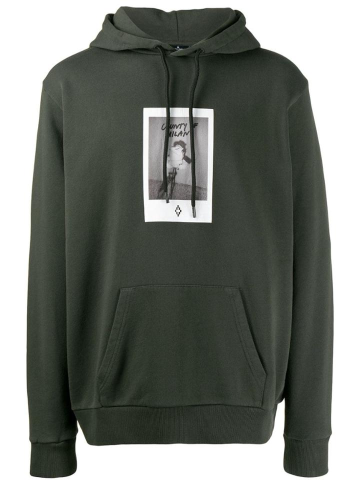 Marcelo Burlon County Of Milan Rose Square Hoodie - Green