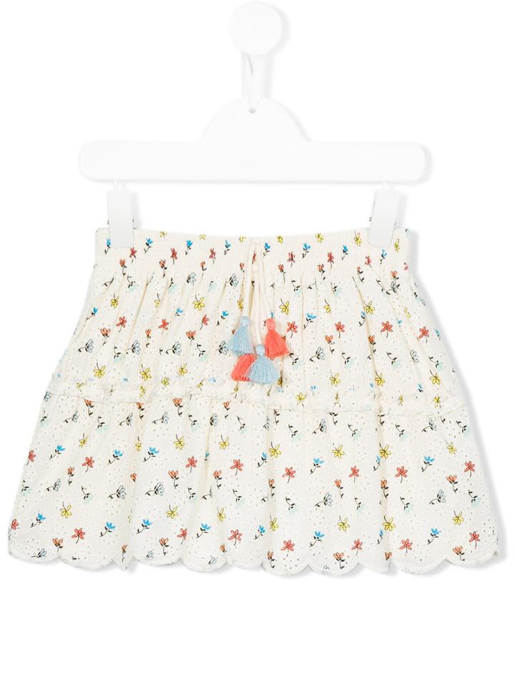 Chloé Kids Floral Print Skirt, Girl's, Size: 8 Yrs, Nude/neutrals