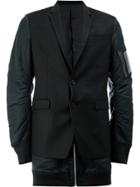 Juun.j Contrast Panel Blazer - Black