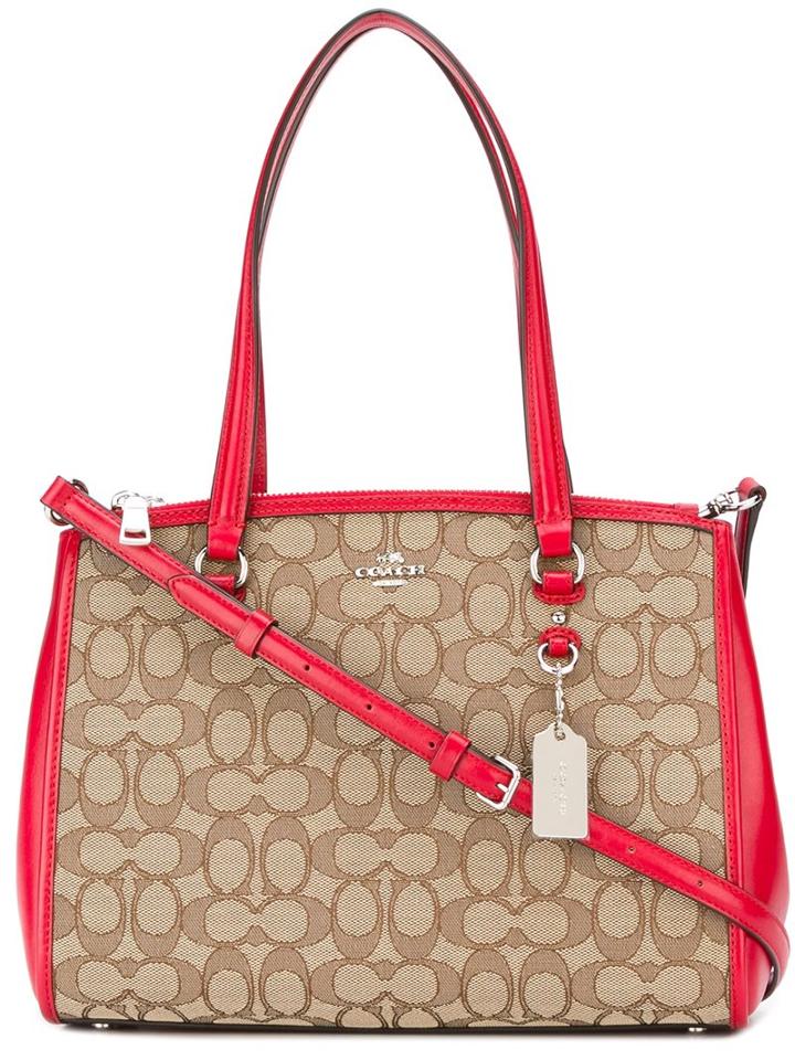 Coach Signature Jacquard Shoulder Bag, Women's, Nude/neutrals