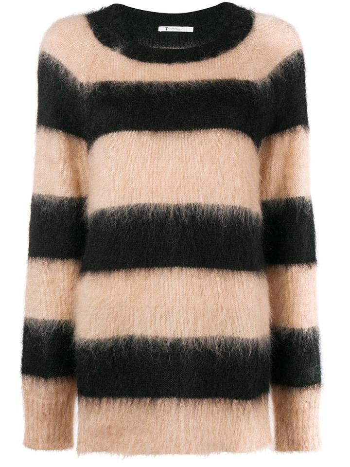 T By Alexander Wang Striped Oversized Jumper - Black