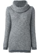 Fay Roll Neck Jumper, Women's, Size: Medium, Grey, Silk/lurex/mohair/alpaca