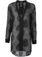 Ann Demeulemeester Sheer Embroidered Tunic, Women's, Size: 36, Black, Silk/cotton