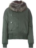 Liska Mink Lined Bomber Jacket, Women's, Size: M, Nude/neutrals, Polyester/mink Fur