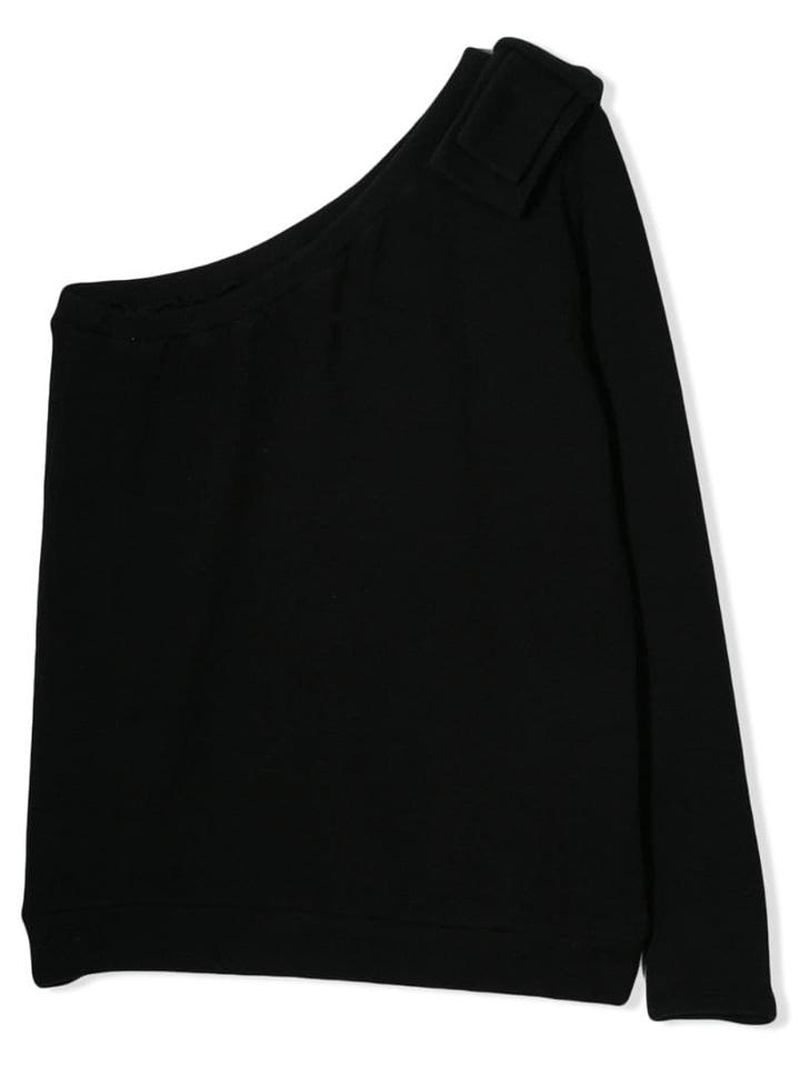 Douuod Kids Teen One Shoulder Sweatshirt - Black