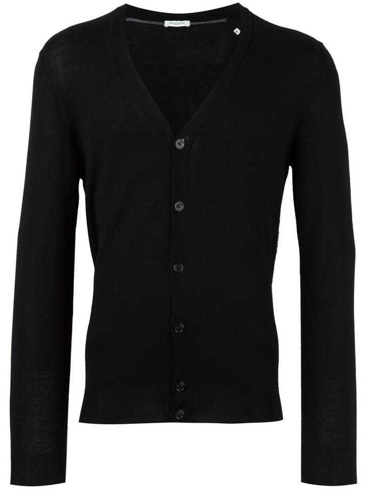 Paolo Pecora V-neck Cardigan, Men's, Size: Xxl, Black, Wool