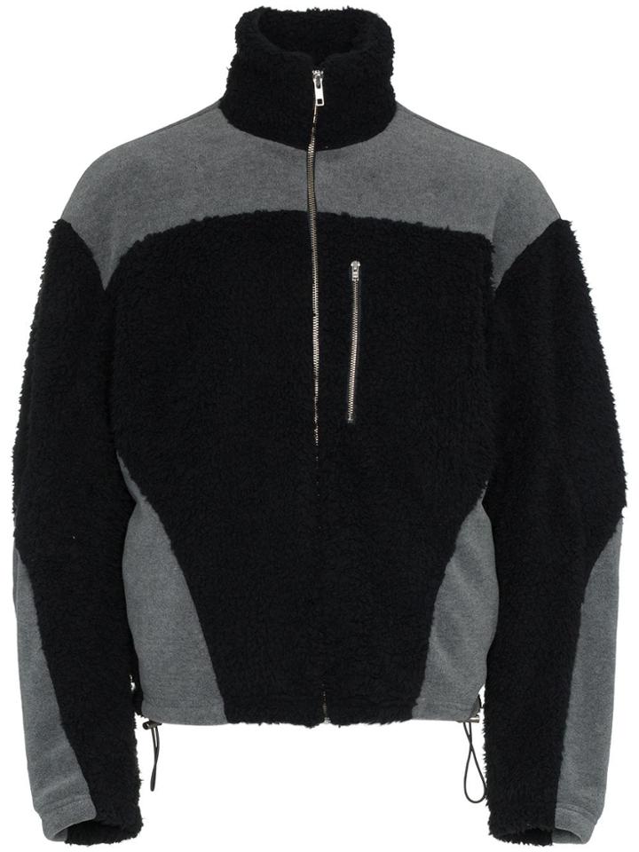 Gmbh Back And Grey Zipped Fleece Jacket - Black