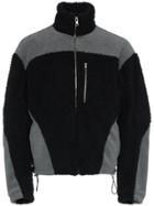 Gmbh Back And Grey Zipped Fleece Jacket - Black