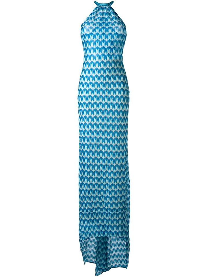 Missoni Long Knit Dress, Women's, Size: 40, Blue, Viscose