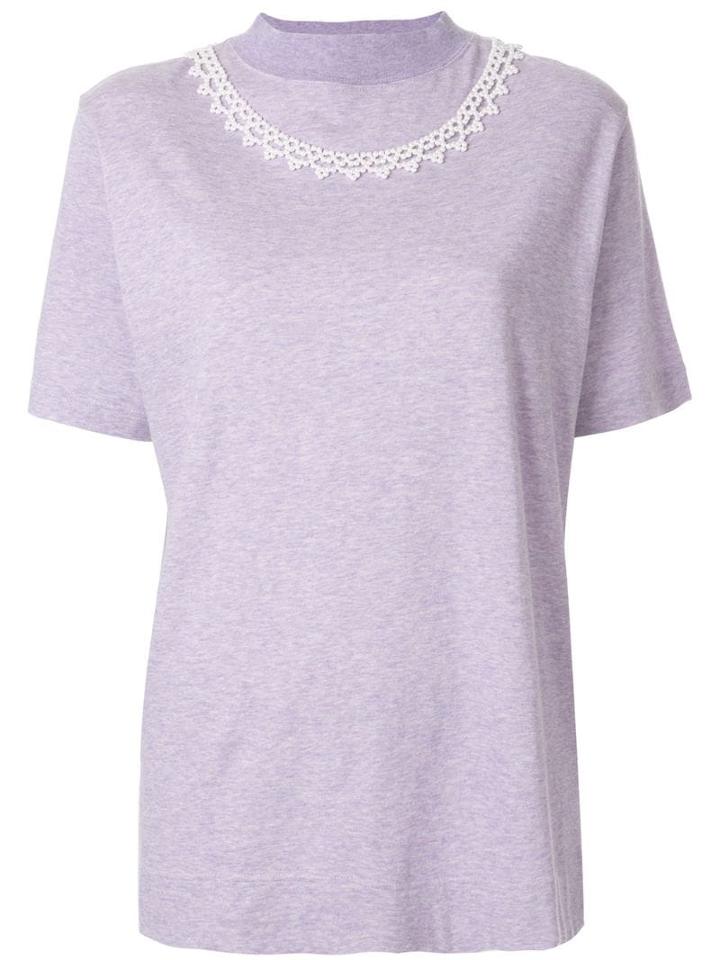 Tu Es Mon Trésor Embellished Short-sleeve T-shirt - Purple