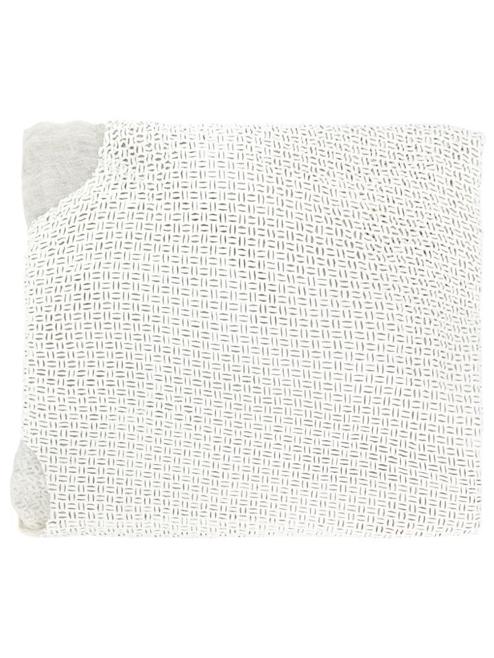 Cutuli Cult Mesh Panel Appliqué Scarf - White
