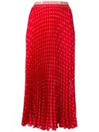 Ermanno Ermanno Polka Dot Pleated Skirt - Red