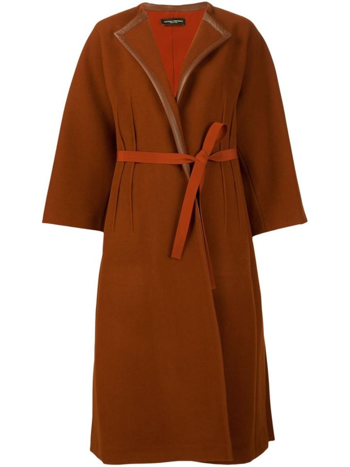Narciso Rodriguez Belted Robe Coat, Women's, Size: 40, Red, Virgin Wool