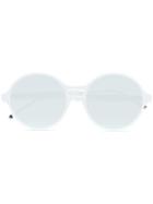 Thom Browne Eyewear White Round Frame Mirror Sunglasses
