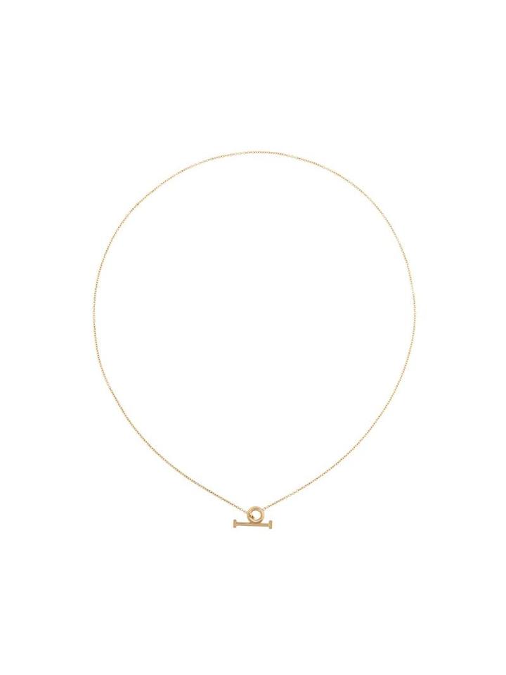 By Boe Circle & Pin Lariat Necklace, Women's, Metallic