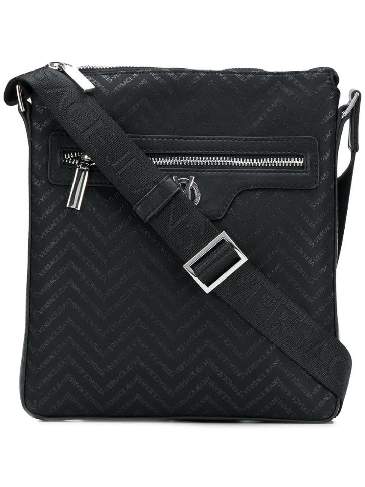 Versace Jeans Small Branded Messenger Bag - Black