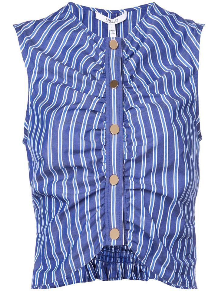 Derek Lam 10 Crosby Sleeveless Ruched Crop Top - Blue