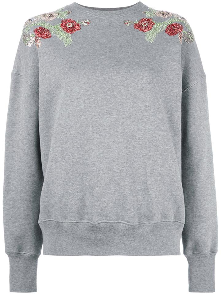 Alexander Mcqueen Embellished Sweatshirt, Women's, Size: 42, Grey, Cotton