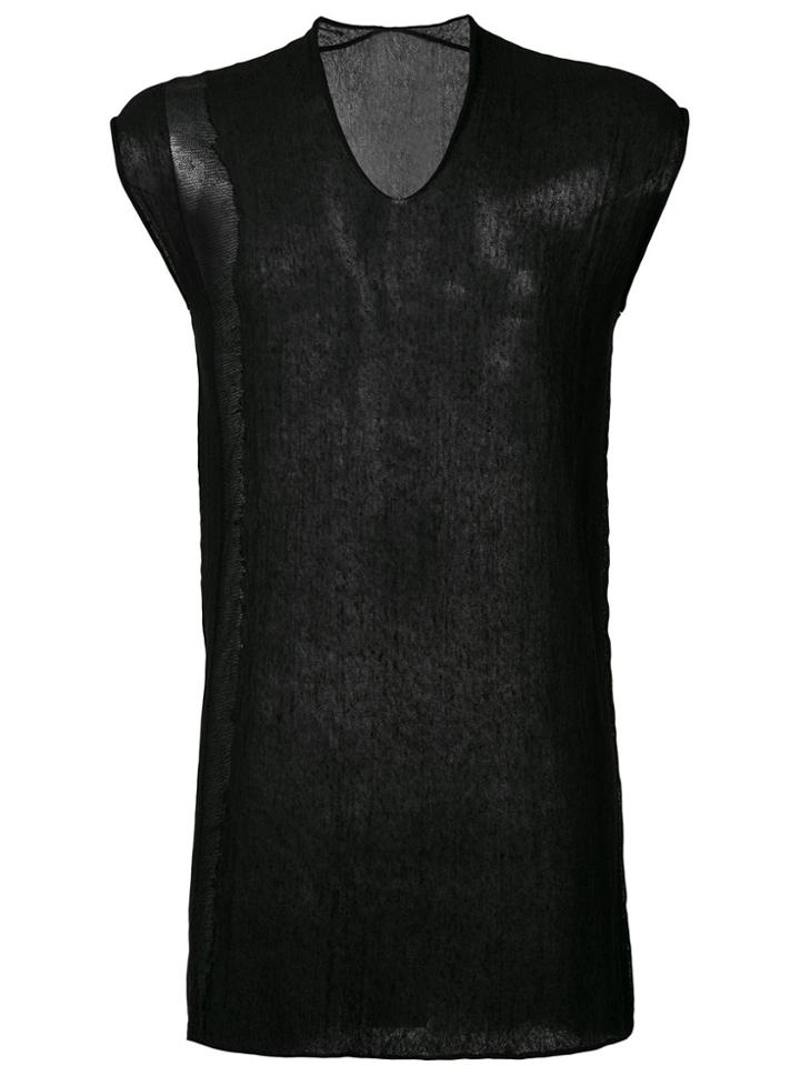 Label Under Construction Arched Ladder Stitch Tunic - Black