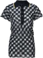 Stella Mccartney Transparent Checks Polo Shirt, Women's, Size: 42, Blue, Cotton/polyamide