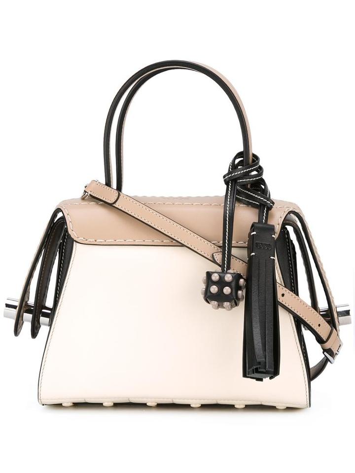 Tod's Mini Twist Tote, Women's, Nude/neutrals, Calf Leather