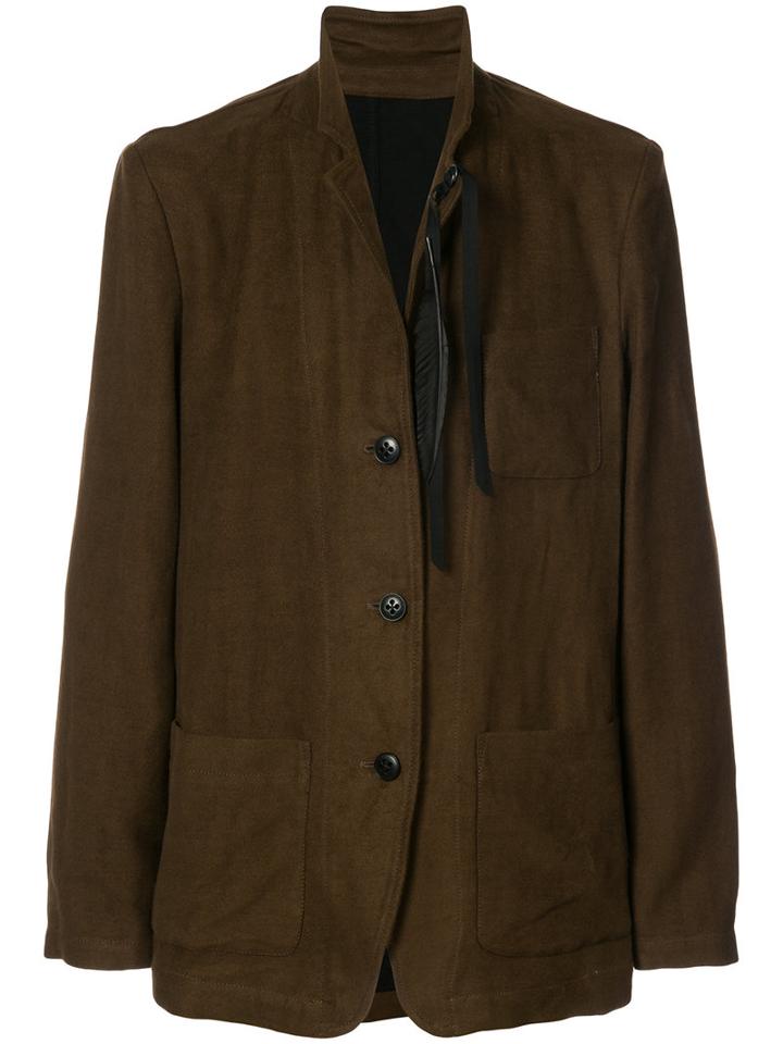 Ann Demeulemeester - Classic Fitted Blazer - Men - Cotton/linen/flax/rayon/wool - Xl, Brown, Cotton/linen/flax/rayon/wool