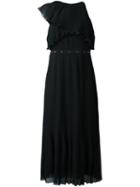 Giamba Plissé Frill Dress, Women's, Size: 44, Black, Polyester