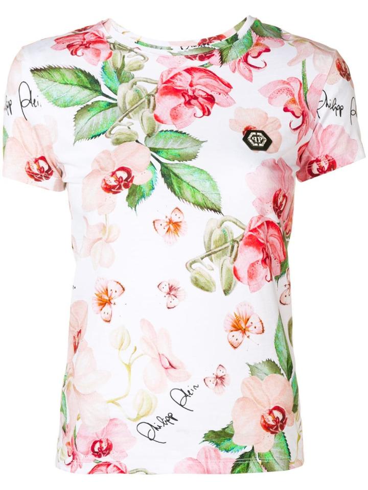 Philipp Plein Floral Print T-shirt - White