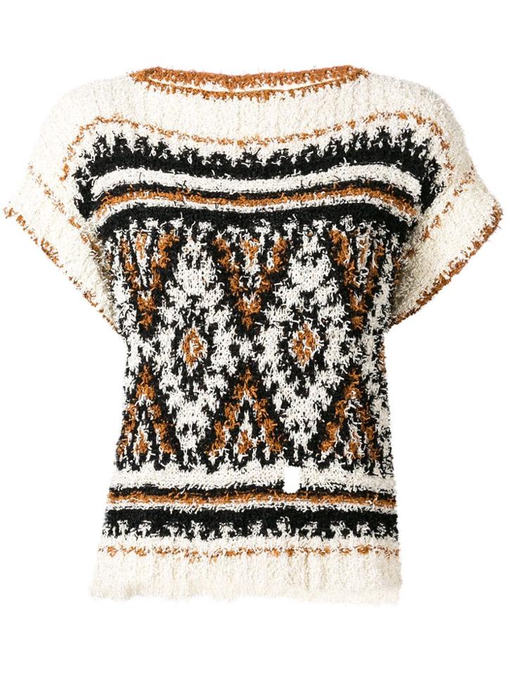 Alberta Ferretti Textured Knitted T-shirt - Black