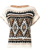 Alberta Ferretti Textured Knitted T-shirt - Black